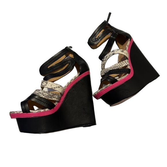 L.A.M.B. Y2K Janelle Strappy Platform Wedge Sandals Size 8.5 NWOB - Picture 4 of 16